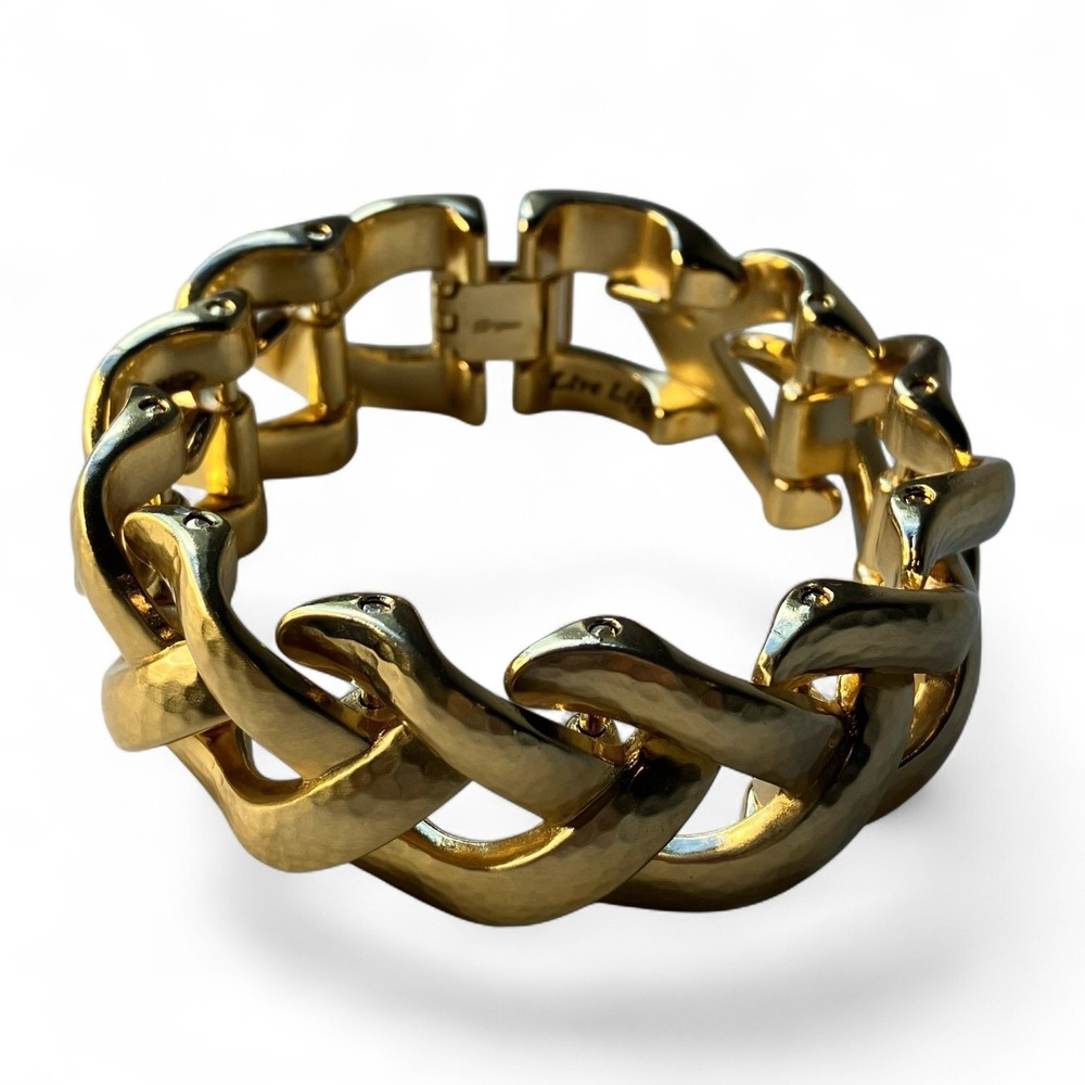 Brighton Grand Canal Bracelet JB5881 Brushed Gold Chunky‎ 7" $128 Retail